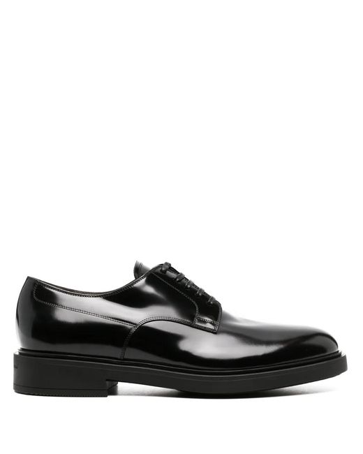 Gianvito Rossi Black Polished-Finish Oxford Shoes for men