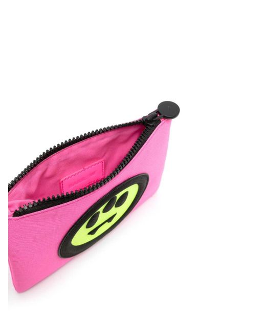 Barrow Pink Logo-patch Cotton Clutch Bag