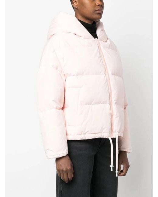 Yves Salomon Pink Drawstring-Hem Puffer Jacket