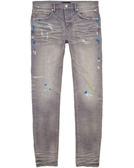 Purple Brand Gray P001 Low-rise Skinny Jeans for men