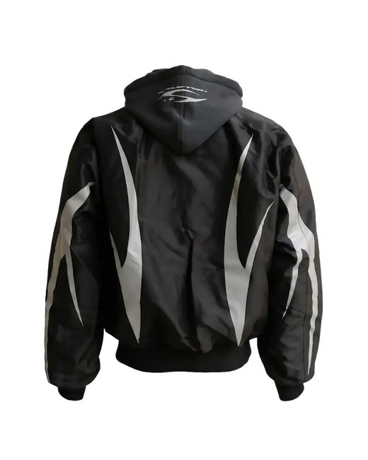 HELLSTAR Black Reversible Hooded Jacket for men