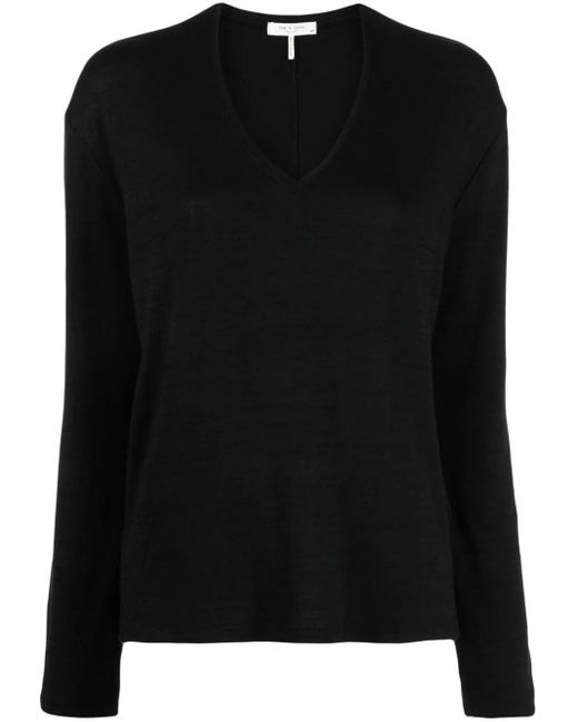 Rag & Bone Black Hudson Fine-Knit Sweatshirt