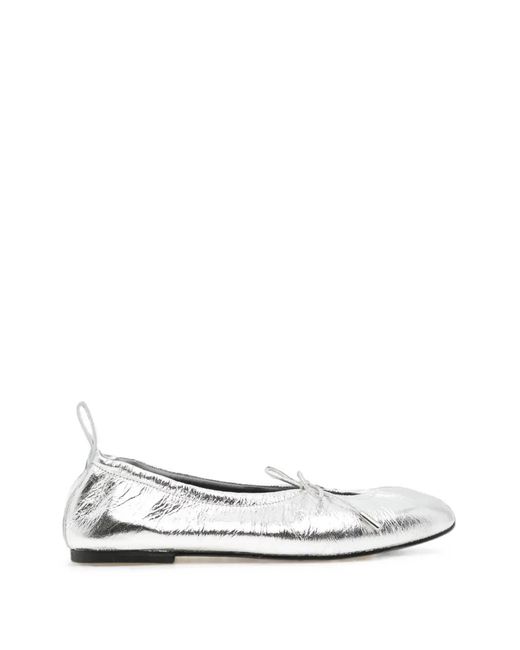 Alohas White Rosalind Shimmer Ballet Flats