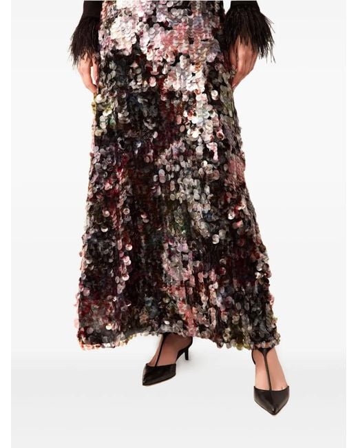 Marie Oliver Odessa Maxi-Rok Met Pailletten in het Black