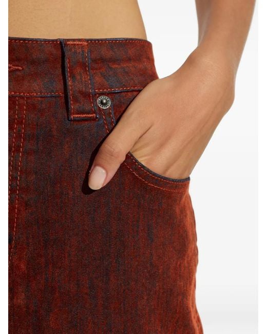 AVAVAV Red Slit-Detail Straight-Leg Jeans