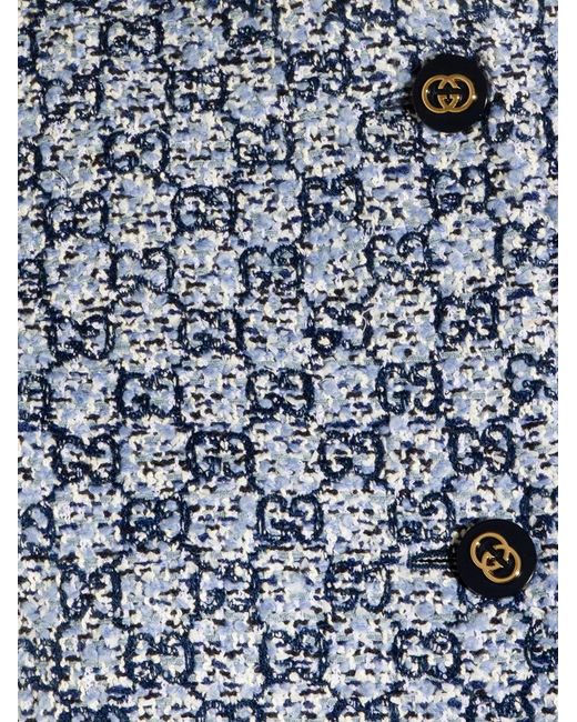 Gucci Blue Button Patterned Vest