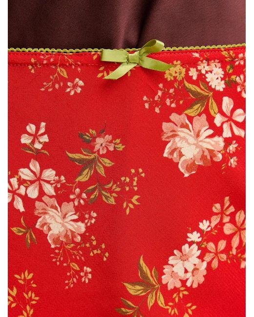 Never Fully Dressed Red Floral Long Skirt