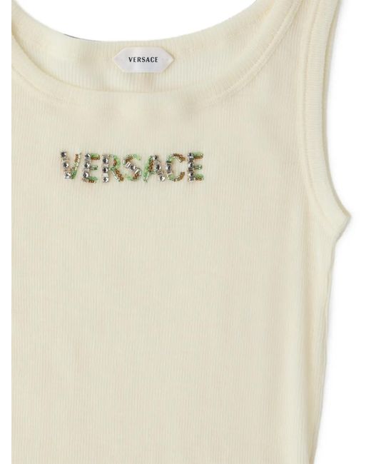 Versace Natural Crystal-Embellished Tank Top
