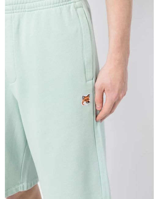 Maison Kitsuné Blue Logo-Patch Track Shorts for men