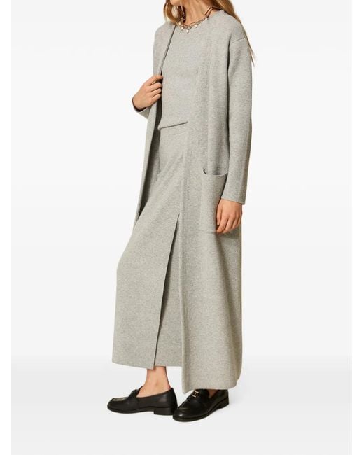 Twinset Gray Patch-Pocket Coat