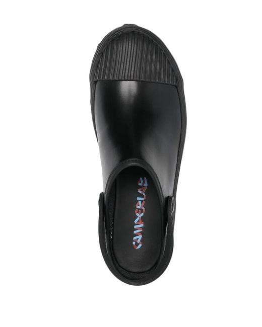 CAMPERLAB Black Chunky Logo-Strap Mules
