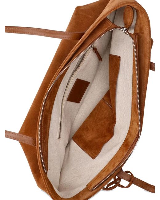 Liffner Brown Sprout Suede Tote Bag