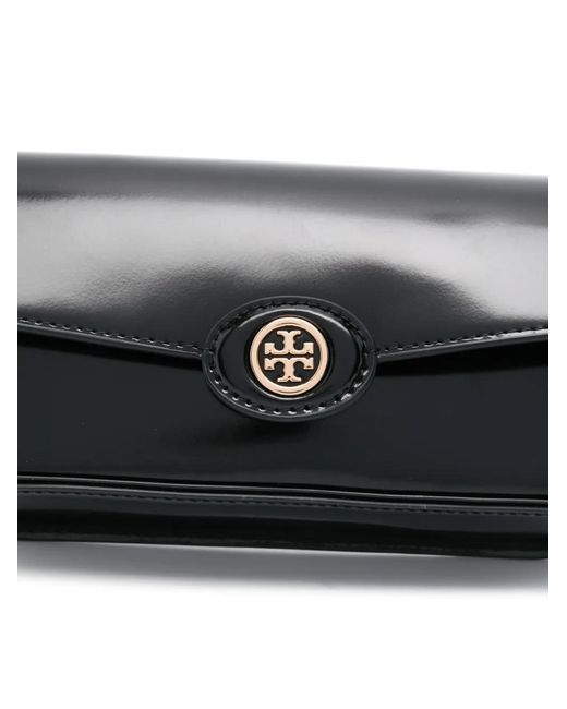 Tory Burch Black Robinson Spazzolato Cross Body Bag
