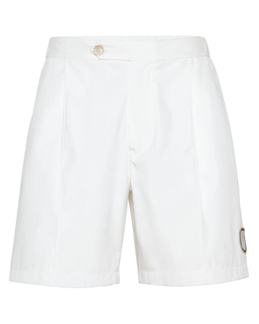 Brunello Cucinelli Klassische Shorts mit Logo-Applikation in White für Herren