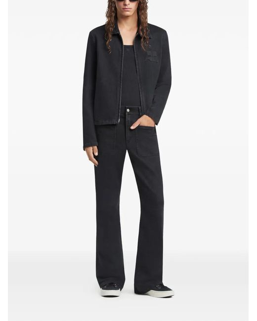 Courreges Black City Shadow Zip-Fastening Logo Jacket for men