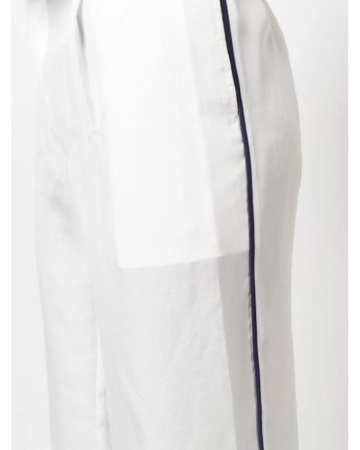 Jejia White Contrasting-Trim Detail Trousers