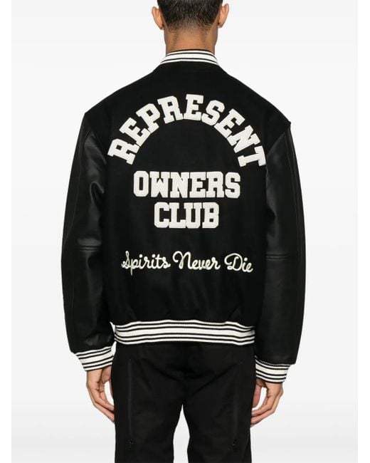 Represent Black Wool Jacket Owners Club for men