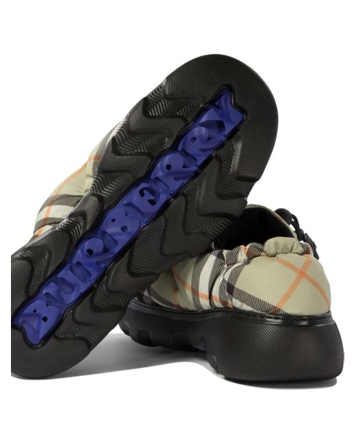 Burberry Natural Quilted-Check Heeled Mules