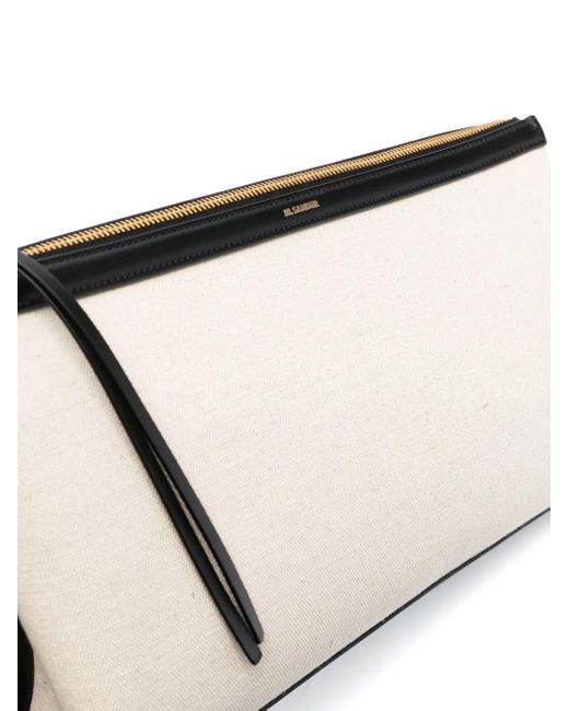 Jil Sander White Small Logo-Stamp Shoulder Bag