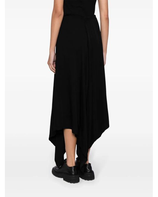 Yohji Yamamoto Black Haremshose Aus Satin Mit Kordelzug