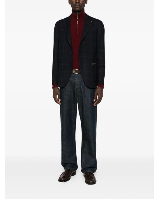 Latorre Black Check-Pattern Blazer for men