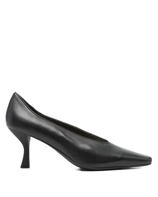 Marc Ellis Brown Square-Toe Leather Pumps