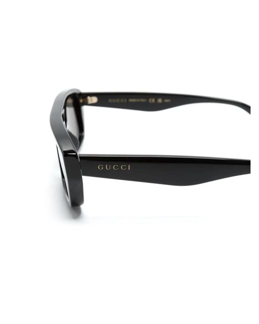 Gucci Gray Rectangle-Frame Tinted Sunglasses