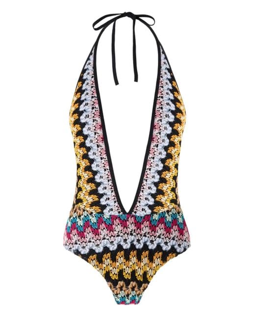 Missoni Blue Knitted Swimsuit