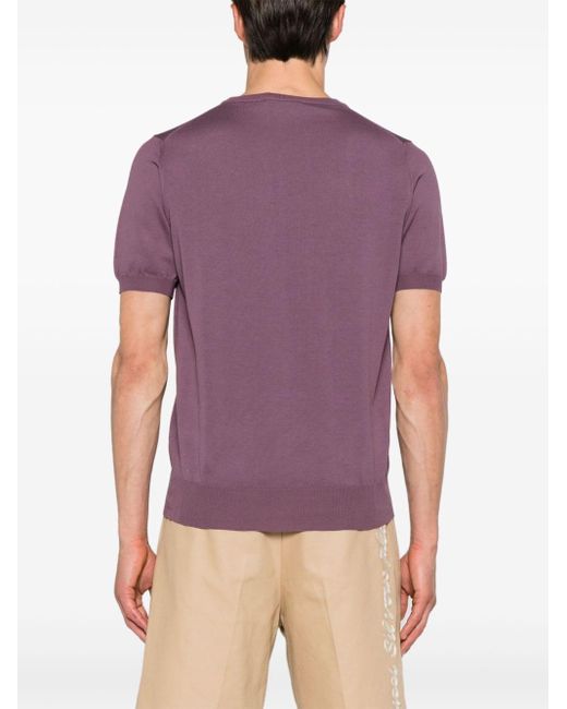 Pull en maille fine à manches courtes Canali pour homme en coloris Purple