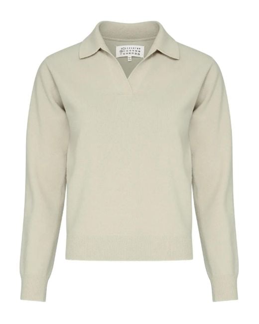 Maison Margiela Natural Polo-Collar Jumper