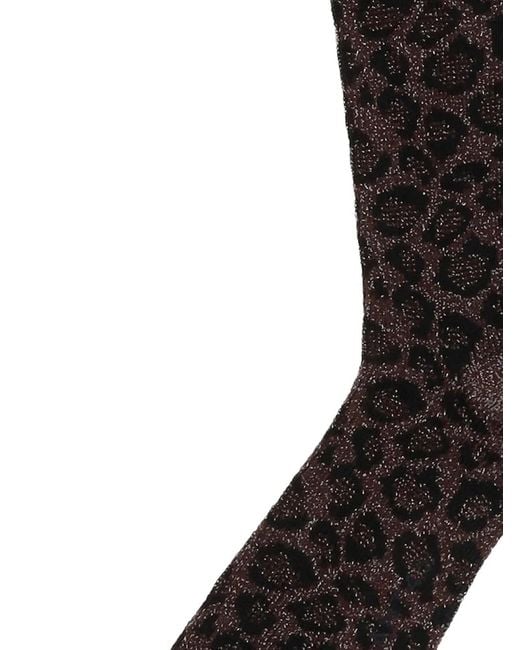 ANT45 Black Atene Leopard-Print Socks