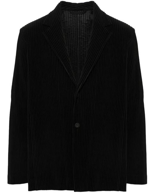 Homme Plissé Issey Miyake Black Plissé Blazer for men