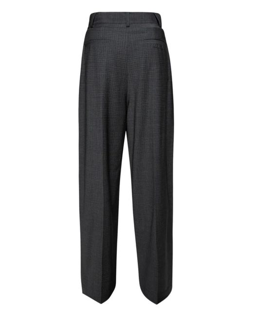 Alexander Wang Gray Pleated Check-Pattern Trousers for men
