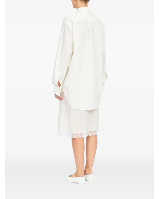 MM6 by Maison Margiela White Midi Shirt Dress