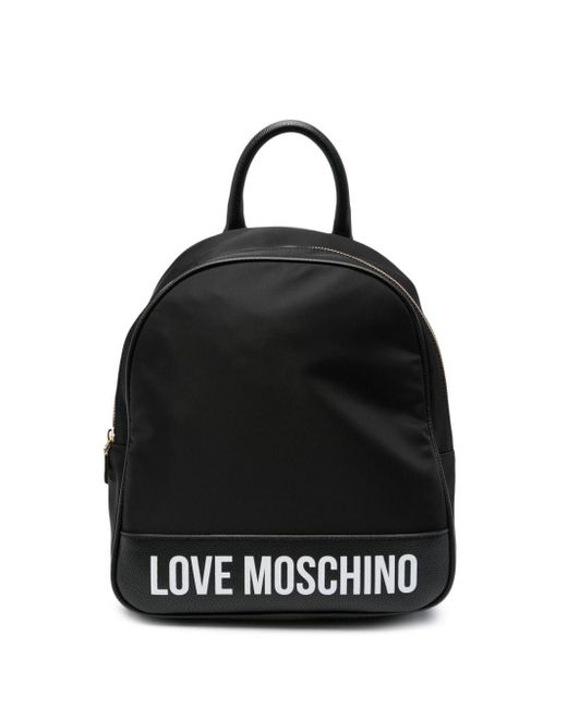 Love Moschino Black Rucksack mit Logo-Print