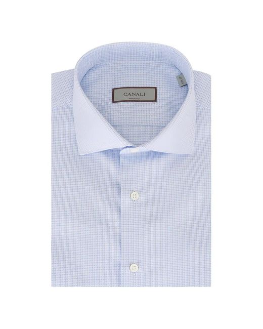 Canali Blue Long-Sleeves Shirt for men