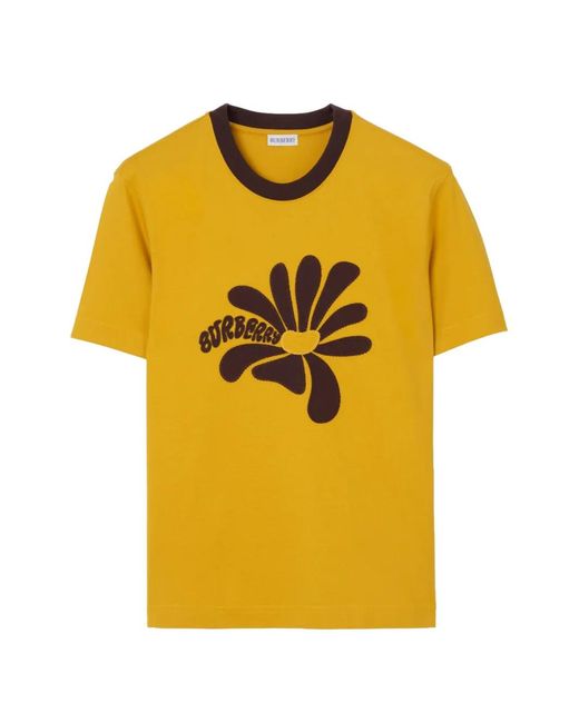 Burberry Yellow Daisy Cotton T-Shirt for men