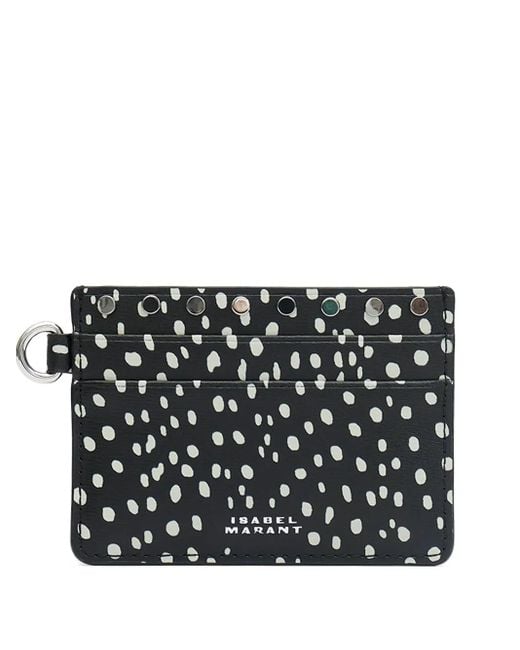 Isabel Marant Black Small Polka-Dot Card Holder