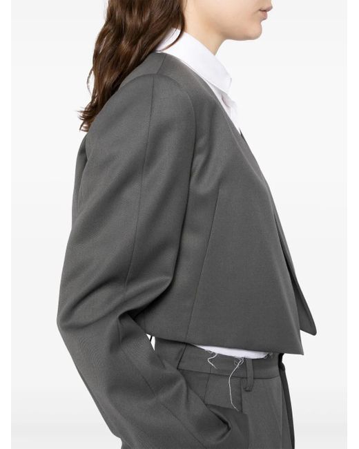 Low Classic Gray Collarless Jacket