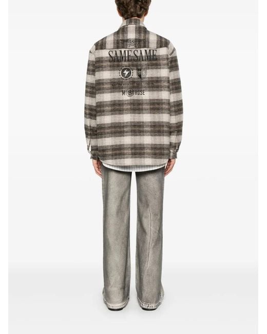 Martine Rose Gray Check-Pattern Overshirt
