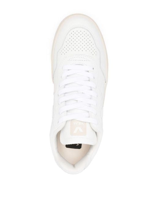 Veja White V-90 Low-Top Leather Sneakers