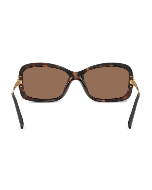 Tory Burch Brown Tortoiseshell Rectangle Sunglasses