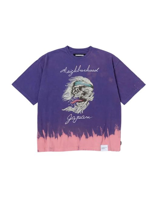 Neighborhood Purple Skull-Print Tie-Dye T-Shirt for men
