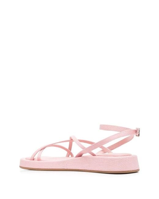 Gia Borghini Pink Multi-Way Strap Flatform Sandals