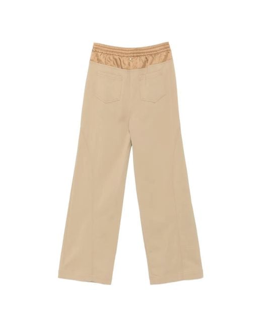 Lorena Antoniazzi Natural Drawstring Star-Patch Trousers