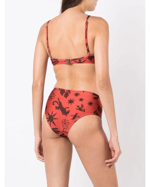 Lygia & Nanny Red Veronica Printed Bikini Set