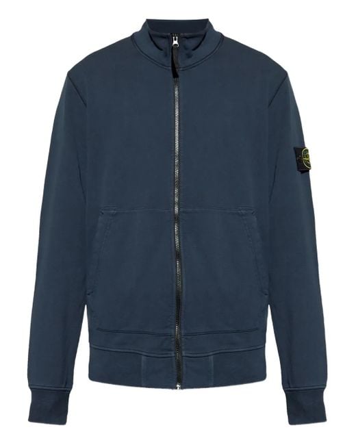 Stone Island Blue Logo-Patch Sweatshirt for men