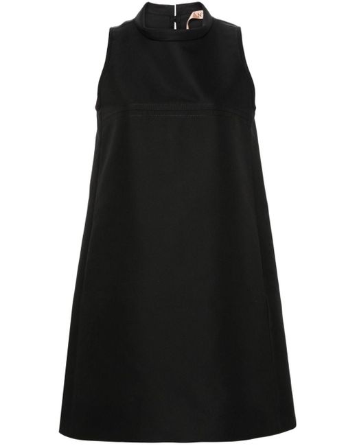 Vestido corto liso N°21 de color Black