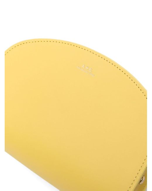 A.P.C. Yellow Mini Demi-lune Crossbody Bag
