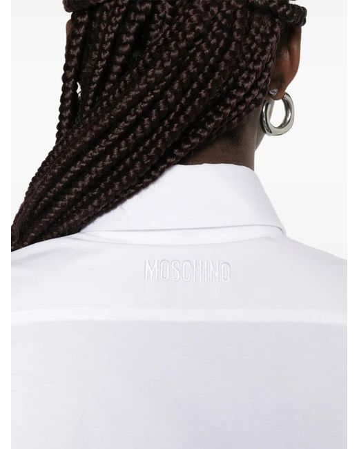 Moschino White Button-Up Shirt With Bow Pocket Details